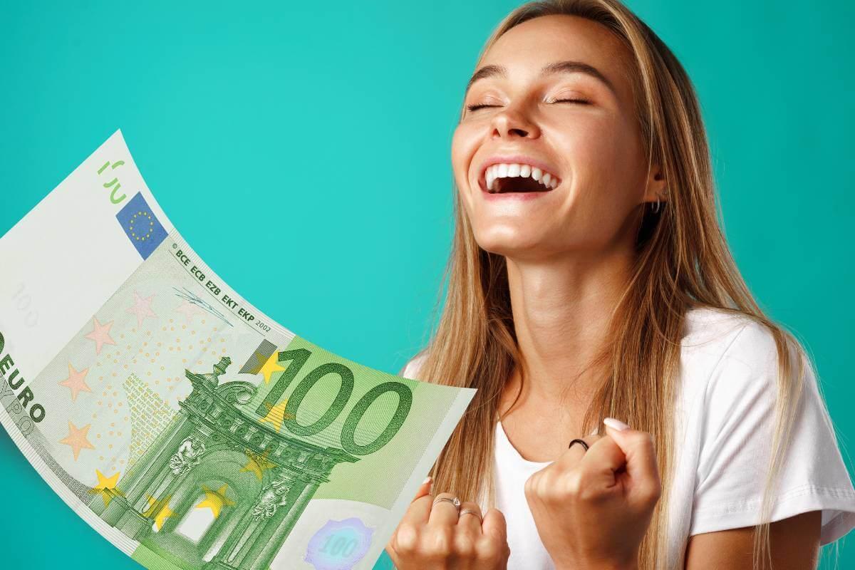 100 Euro Happy Freude Frau