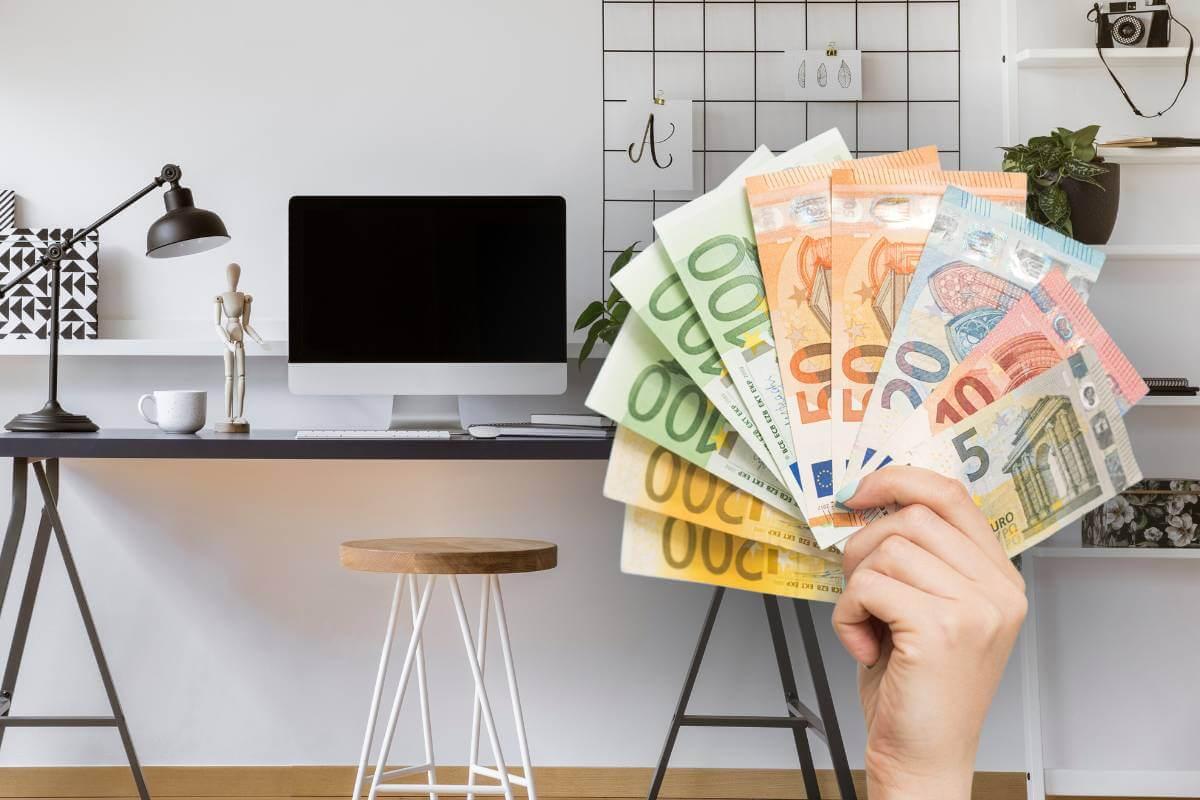 Euro Homeoffice Büro Home Office Geld Arbeit Steuern